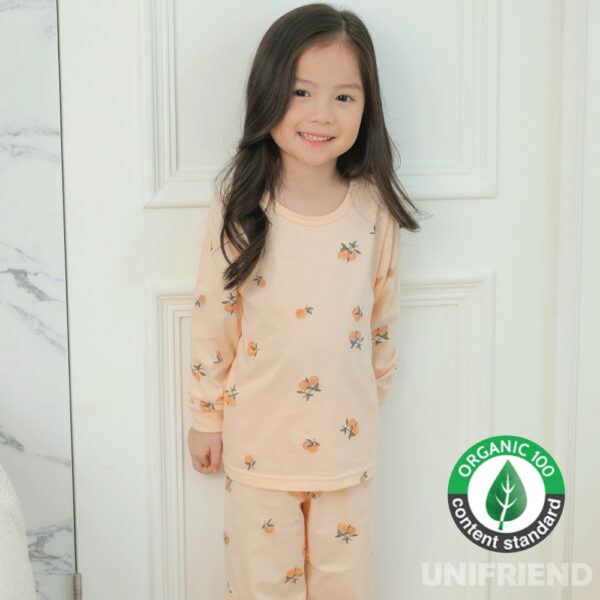 ชุดนอนเด็กแขนยาวขายาว 25ss/Organic Orange