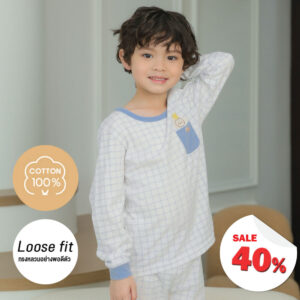 25ss/ชุดนอนแขนยาวขายาว Blue monkey