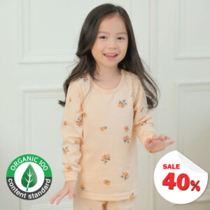 ชุดนอนเด็กแขนยาวขายาว 25ss/Organic Orange