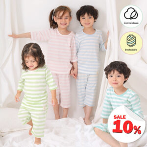 ชุดแขนขายาว 7 ส่วน 25ss/ Cotton Pre dyed Stripe