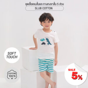 ชุดเสื้อแขนสั้นและกางเกงขาสั้น 5 ส่วน 25ss  Slub Cotton Crong Land