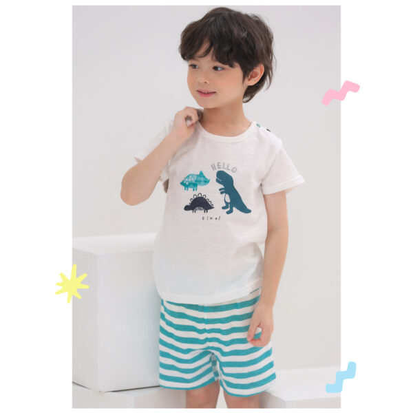 ชุดเสื้อแขนสั้นและกางเกงขาสั้น 5 ส่วน 25ss  Slub Cotton Crong Land