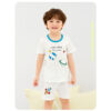 ชุดเสื้อแขนสั้นและกางเกงขาสั้น 5 ส่วน 25ss Single Cotton Universe