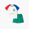 ชุดเสื้อแขนสั้นและกางเกงขาสั้น 5 ส่วน 25ss Cotton Jacquard Robot