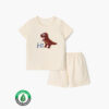 ชุดเสื้อแขนสั้นและกางเกงขาสั้น 5 ส่วน 25ss Organic Cotton Hi Dino