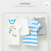 ชุดเสื้อแขนสั้นและกางเกงขาสั้น 5 ส่วน 25ss Single Cotton Universe