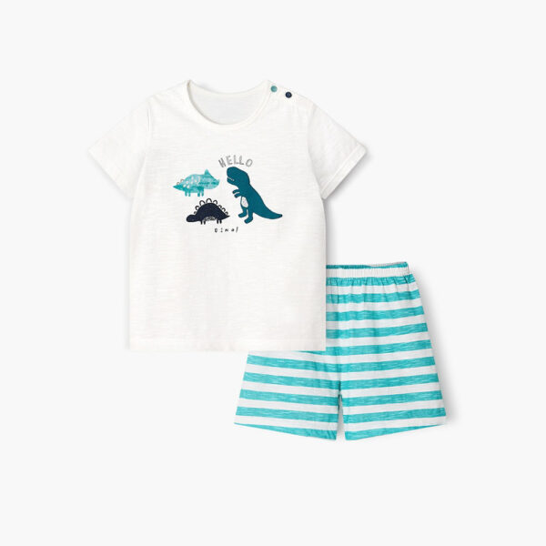 ชุดเสื้อแขนสั้นและกางเกงขาสั้น 5 ส่วน 25ss  Slub Cotton Crong Land