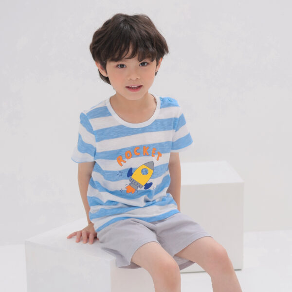ชุดเสื้อแขนสั้นและกางเกงขาสั้น 5 ส่วน 25ss  Slub Cotton Rocket