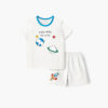 ชุดเสื้อแขนสั้นและกางเกงขาสั้น 5 ส่วน 25ss Single Cotton Universe
