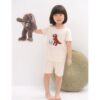 ชุดเสื้อแขนสั้นและกางเกงขาสั้น 5 ส่วน 25ss Organic Cotton Hi Dino