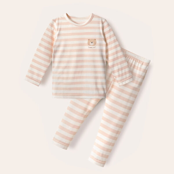 25FW/ ชุดนอนเด็ก ชุดตัวในเด็ก Peach Warm Bear