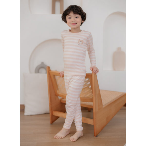25FW/ ชุดนอนเด็ก ชุดตัวในเด็ก Peach Warm Bear
