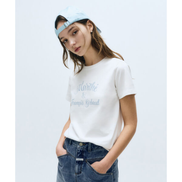 b7u เสื้อยืด Marithé françois girbaud W CURSIVE LOGO TEE