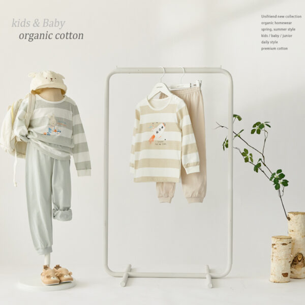 u6ru6 26SS/ชุดนอนเด็กแขนยาวขายาว Organic Cotton Toy Rabbit