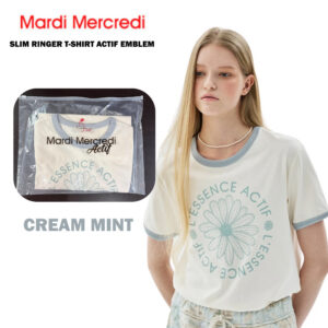 เสื้อยืด Mardi Mercredi SLIM RINGER T-SHIRT ACTIF EMBLEM