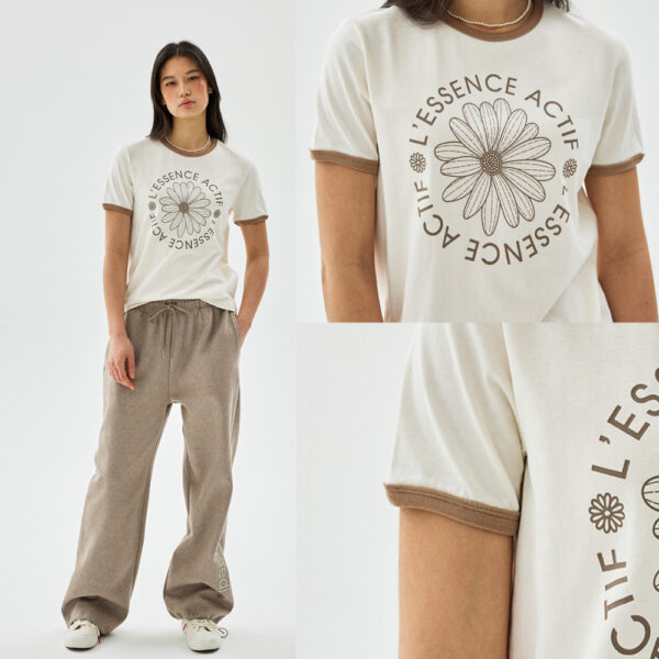 เสื้อยืด Mardi Mercredi SLIM RINGER T-SHIRT ACTIF EMBLEM