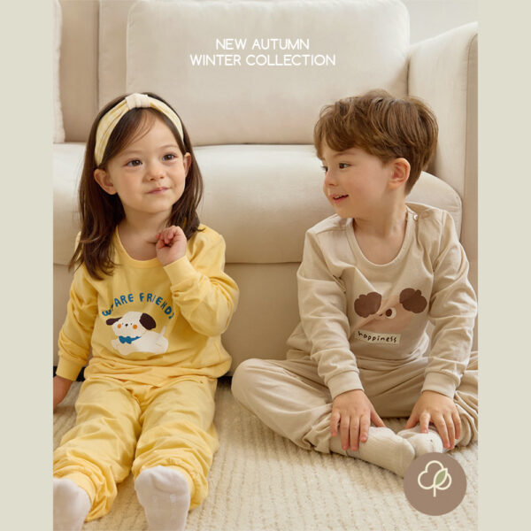 25 26FW/ชุดนอนเด็กแขนยาว-ขาวยาว/Happy Dog