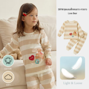 26FW/ชุดนอนเด็กแขนยาว-ขาวยาว/Love Bear