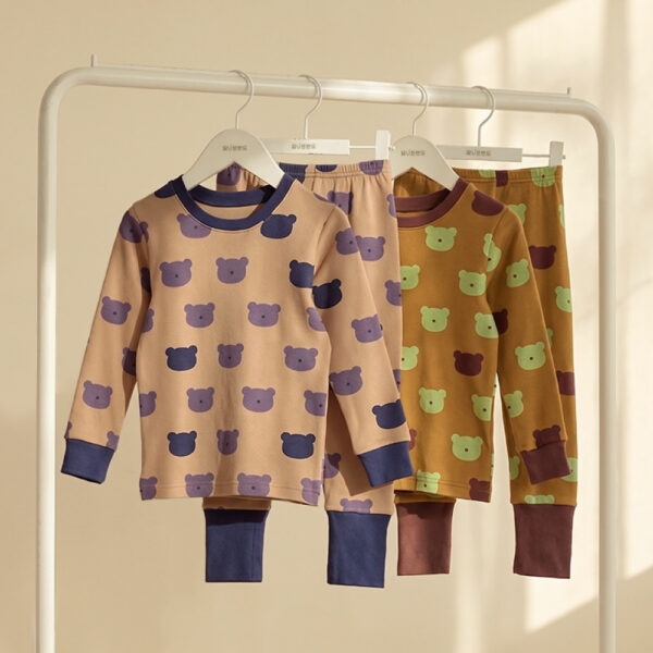 gg 26FW/ชุดนอนเด็กแขนยาว-ขายาว/Bear Face (Brown)