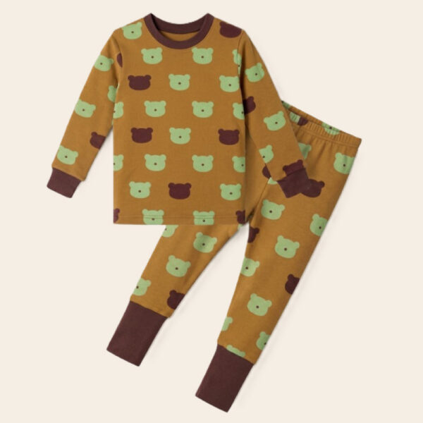 yt 26FW/ชุดนอนเด็กแขนยาว-ขายาว/Bear Face (Brown)